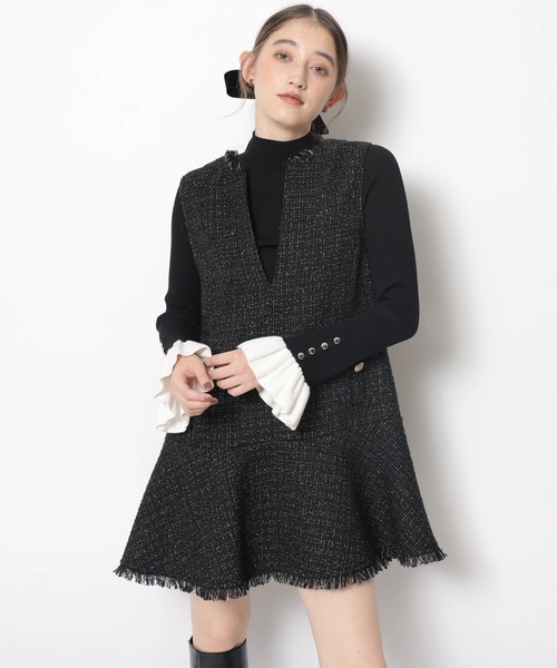 Rirandture フレアヘムジャンスカ ツイード ツィードフレアヘムジャンスカ（ワンピース）｜Rirandture（リ