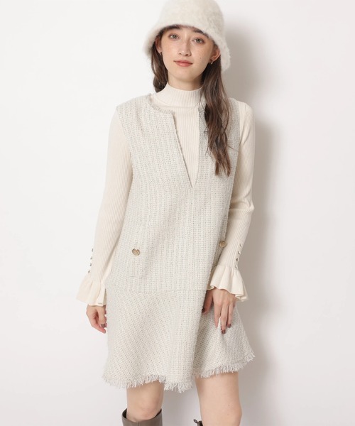 Rirandture（リランドチュール）の「ツィードフレアヘムジャンスカ（ワンピース・レディース・ブラック/オフホワイト/チャコールグレー・2/1）」の11枚目の写真