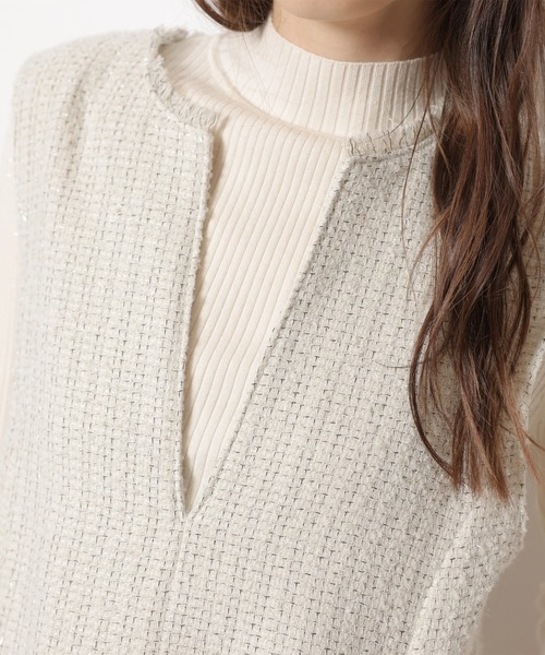 Rirandture（リランドチュール）の「ツィードフレアヘムジャンスカ（ワンピース・レディース・ブラック/オフホワイト/チャコールグレー・2/1）」の12枚目の写真