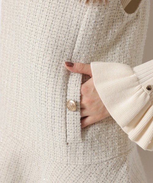 Rirandture（リランドチュール）の「ツィードフレアヘムジャンスカ（ワンピース・レディース・ブラック/オフホワイト/チャコールグレー・2/1）」の13枚目の写真