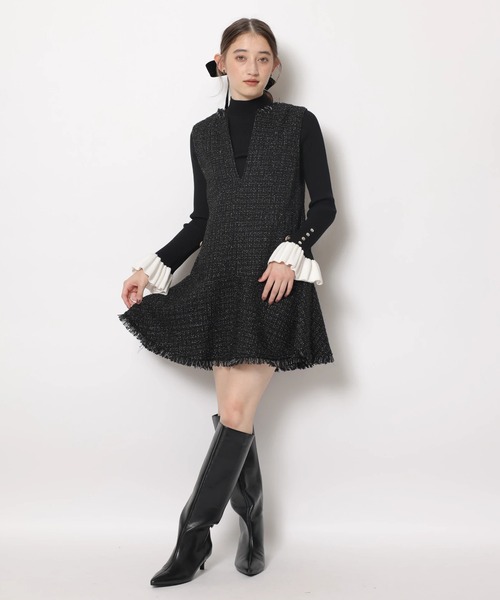 Rirandture（リランドチュール）の「ツィードフレアヘムジャンスカ（ワンピース・レディース・ブラック/オフホワイト/チャコールグレー・2/1）」の19枚目の写真