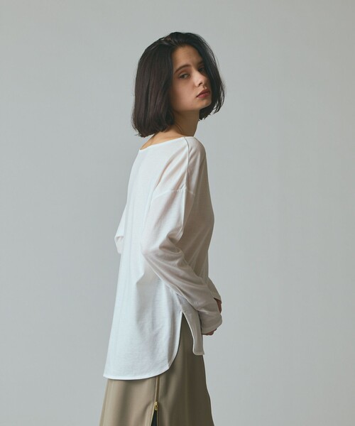 GRACE CLASS（グレースクラス）の「天竺ドルマントップ（Tシャツ/カットソー・レディース・ホワイト/カーキ・36）」の5枚目の写真