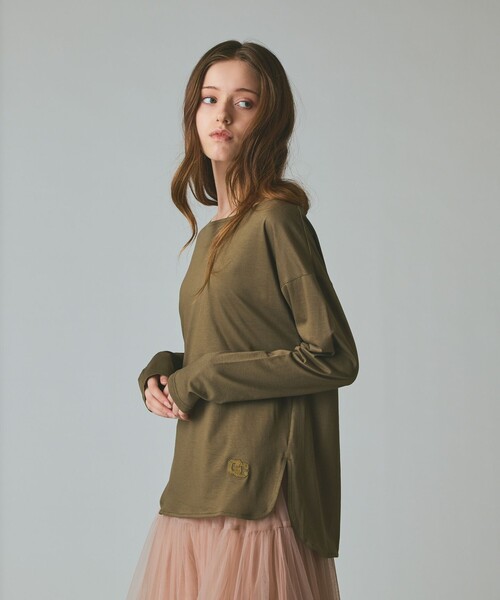 GRACE CLASS（グレースクラス）の「天竺ドルマントップ（Tシャツ/カットソー・レディース・ホワイト/カーキ・36）」の10枚目の写真