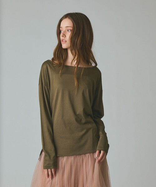 GRACE CLASS（グレースクラス）の「天竺ドルマントップ（Tシャツ/カットソー・レディース・ホワイト/カーキ・36）」の11枚目の写真