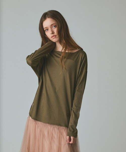 GRACE CLASS（グレースクラス）の「天竺ドルマントップ（Tシャツ/カットソー・レディース・ホワイト/カーキ・36）」の12枚目の写真