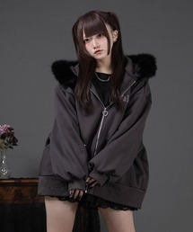 Pal elfy(パルエルフィー)のファー付きロゴパーカー(パーカー)