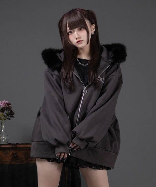 pal elfy パルエルフィー ファー付きロゴパーカー ファー付きロゴパーカー（パーカー）｜Pal elfy（パルエルフィー）の