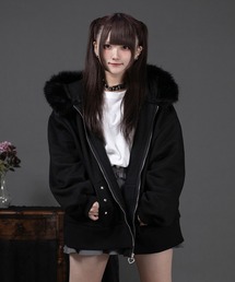 Pal elfy(パルエルフィー)のファー付きロゴパーカー(パーカー)