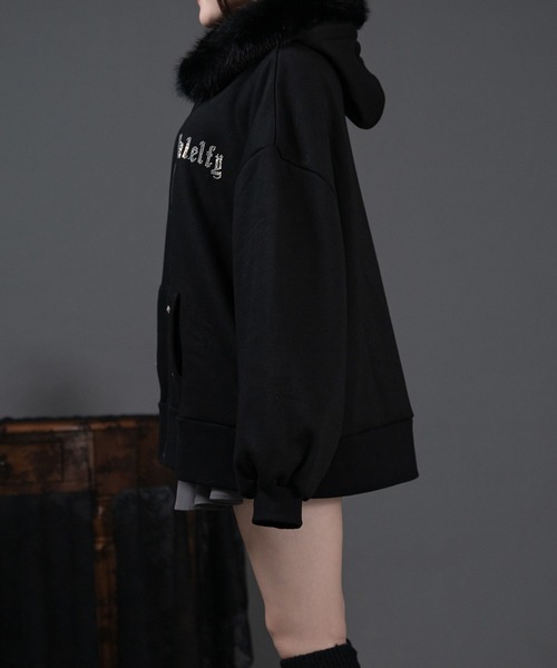 pal elfy パルエルフィー ファー付きロゴパーカー ファー付きロゴパーカー（パーカー）｜Pal elfy（パルエルフィー