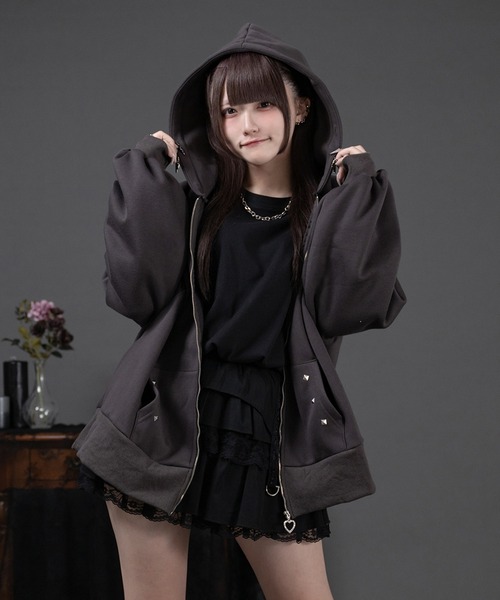 pal elfy パルエルフィー ファー付きロゴパーカー ファー付きロゴパーカー（パーカー）｜Pal elfy（パルエルフィー