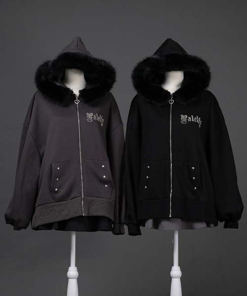 pal elfy パルエルフィー ファー付きロゴパーカー ファー付きロゴパーカー（パーカー）｜Pal elfy（パルエルフィー