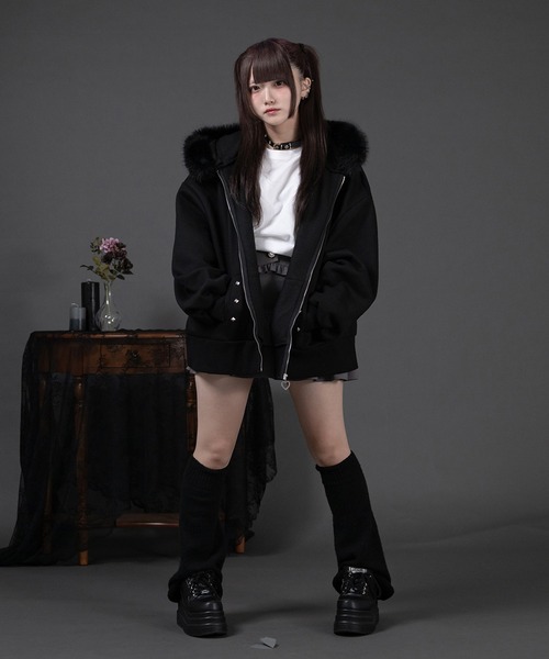 ファー付きロゴパーカー（パーカー）｜Pal elfy（パルエルフィー）の