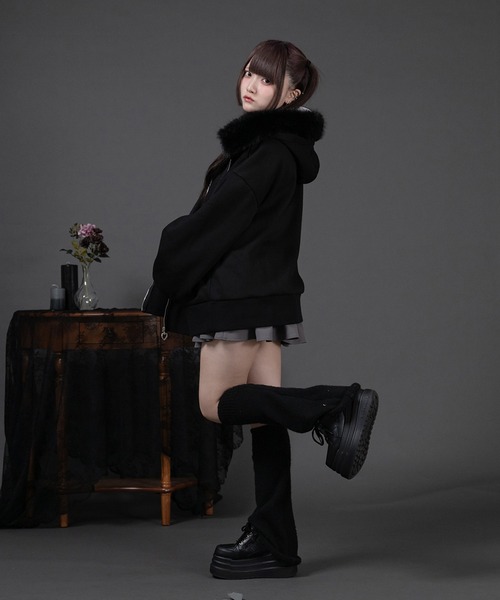 pal elfy パルエルフィー ファー付きロゴパーカー ファー付きロゴパーカー（パーカー）｜Pal elfy（パルエルフィー