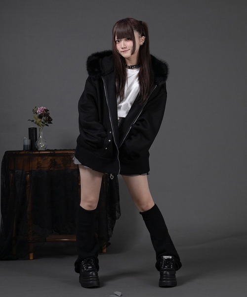 pal elfy パルエルフィー ファー付きロゴパーカー ファー付きロゴパーカー（パーカー）｜Pal elfy（パルエルフィー