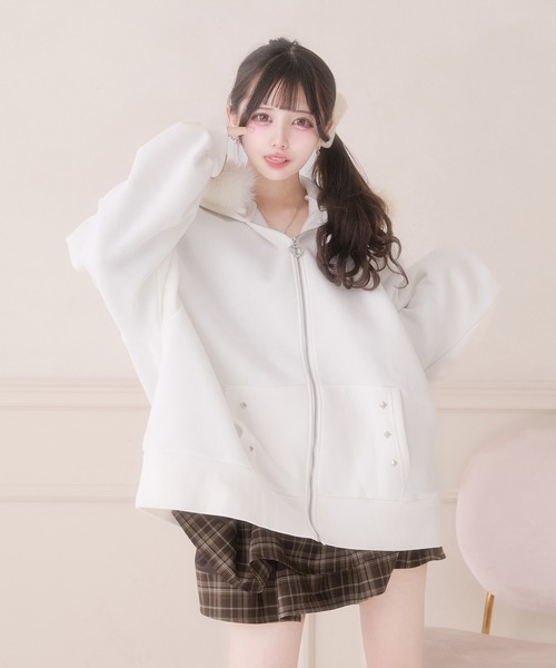 セール】ファー付きロゴパーカー（パーカー）｜Pal elfy（パル