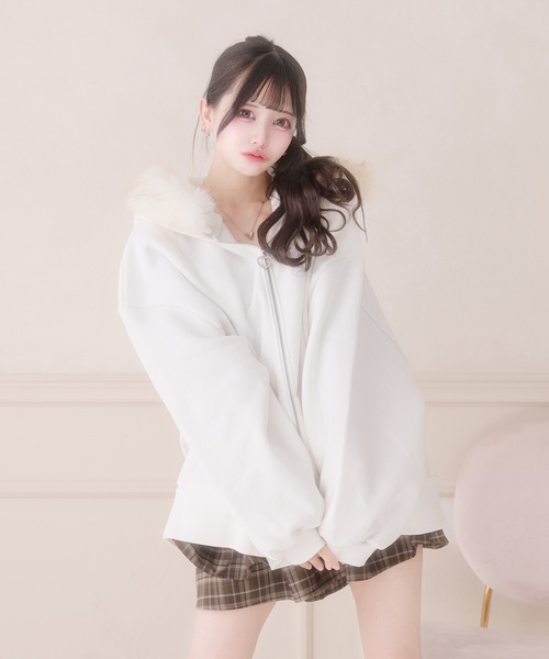 Pal elfy パルエルフィー ファー付きロゴパーカー ファー付きロゴパーカー（パーカー）｜Pal elfy（パルエルフィー）の