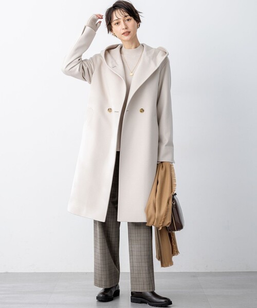 ウールカシミヤビーバー フーデット コート（その他アウター）｜23区