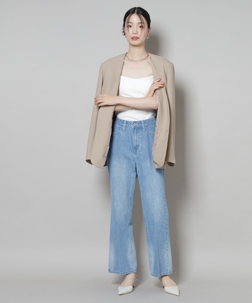 NANO universe(ナノユニバース)の「センタープレスデニム(デニムパンツ・レディース・ネイビー/ダークネイビー/ライトブルー・FREE)」の16枚目の写真