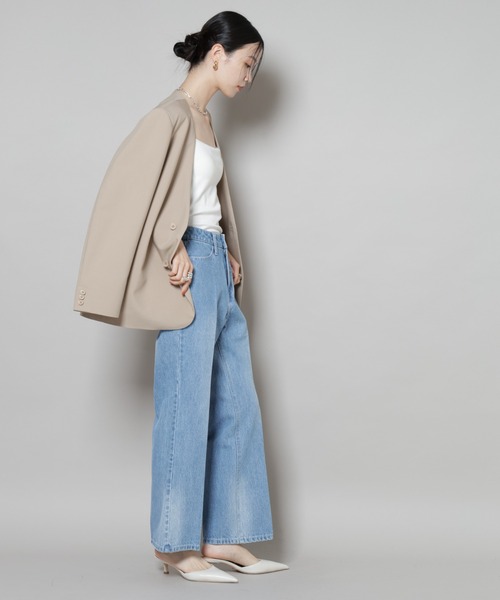 NANO universe(ナノユニバース)の「センタープレスデニム(デニムパンツ・レディース・ネイビー/ダークネイビー/ライトブルー・FREE)」の19枚目の写真