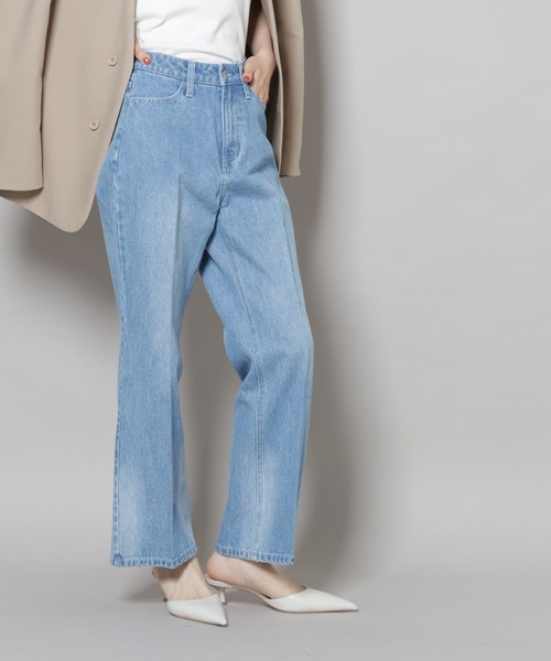 NANO universe(ナノユニバース)の「センタープレスデニム(デニムパンツ・レディース・ネイビー/ダークネイビー/ライトブルー・FREE)」の14枚目の写真