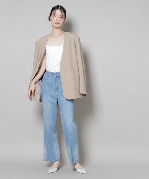 NANO universe(ナノユニバース)の「センタープレスデニム(デニムパンツ・レディース・ネイビー/ダークネイビー/ライトブルー・FREE)」の20枚目の写真