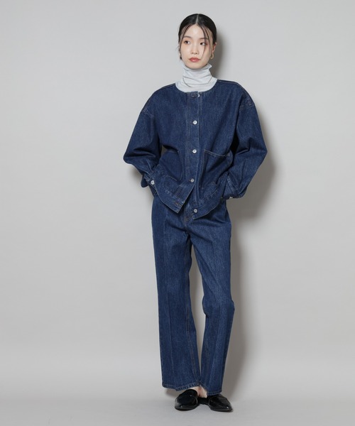 NANO universe(ナノユニバース)の「センタープレスデニム(デニムパンツ・レディース・ネイビー/ダークネイビー/ライトブルー・FREE)」の22枚目の写真