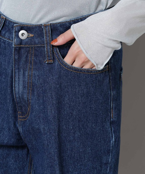 NANO universe(ナノユニバース)の「センタープレスデニム(デニムパンツ・レディース・ネイビー/ダークネイビー/ライトブルー・FREE)」の11枚目の写真