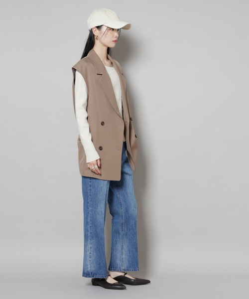 NANO universe(ナノユニバース)の「センタープレスデニム(デニムパンツ・レディース・ネイビー/ダークネイビー/ライトブルー・FREE)」の4枚目の写真