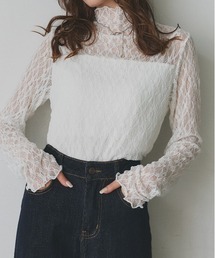 ad thie（アドティエ）の「プチハイネック レーストップス（Tシャツ/カットソー・レディース）」