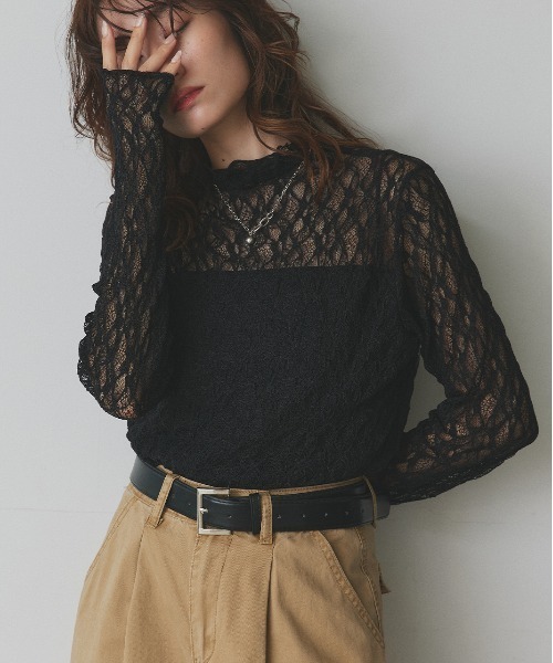 セール】プチハイネック レーストップス（Tシャツ/カットソー