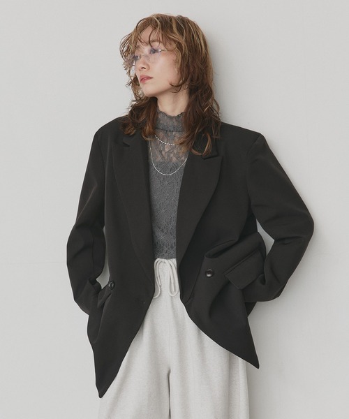 ad thie(アドティエ)の「プチハイネック レーストップス(Tシャツ/カットソー・レディース・オフホワイト/ブラック/グレー・FREE)」の10枚目の写真