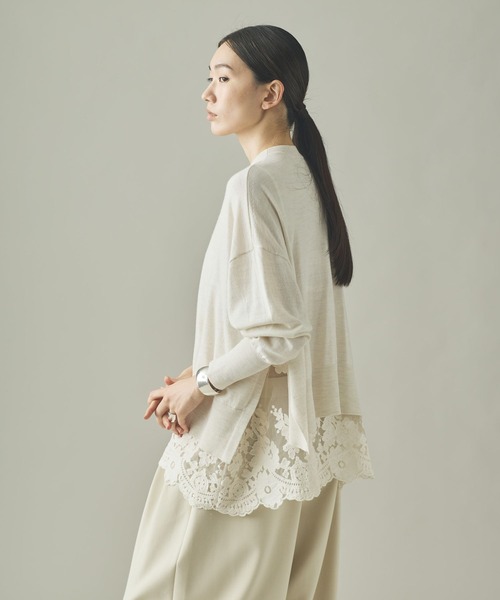 Curensology（カレンソロジー）の「Curensology(カレンソロジー)/ハイゲージレースニットプルオーバー（ニット/セーター・レディース・ホワイト系その他/ブラック/グレー/グレイッシュベージュ・FREE）」の19枚目の写真