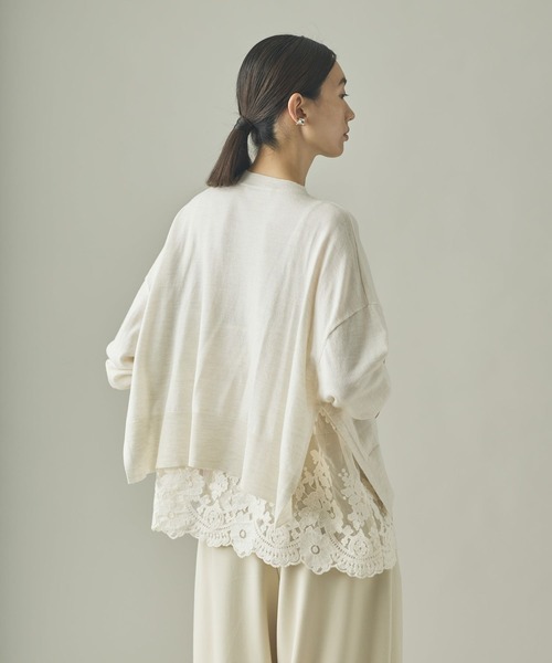 Curensology（カレンソロジー）の「Curensology(カレンソロジー)/ハイゲージレースニットプルオーバー（ニット/セーター・レディース・ホワイト系その他/ブラック/グレー/グレイッシュベージュ・FREE）」の20枚目の写真