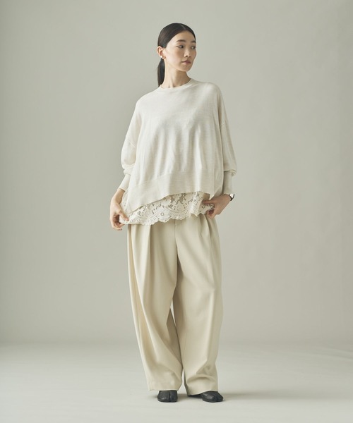 カレンソロジー　OP 【新品】 Curensology(カレンソロジー)/ハイゲージレースニットプルオーバー