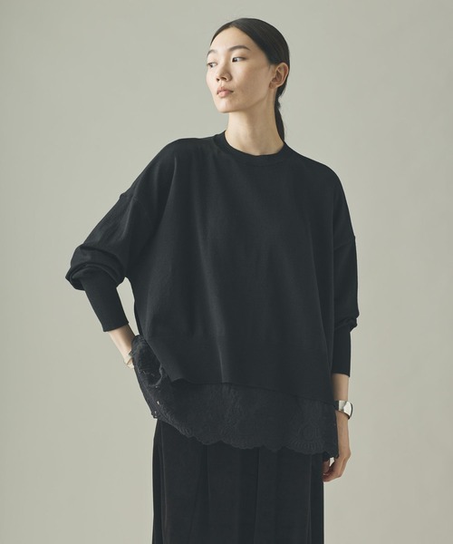 Curensology(カレンソロジー)/ハイゲージレースニットプルオーバー