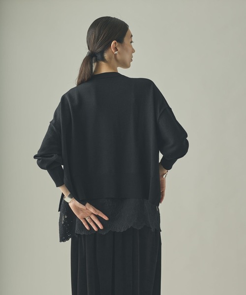 Curensology（カレンソロジー）の「Curensology(カレンソロジー)/ハイゲージレースニットプルオーバー（ニット/セーター・レディース・ホワイト系その他/ブラック/グレー/グレイッシュベージュ・FREE）」の6枚目の写真