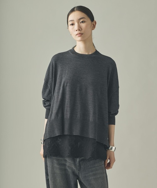 Curensology(カレンソロジー)/ハイゲージレースニットプルオーバー