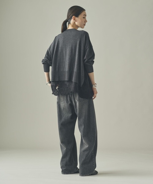 Curensology（カレンソロジー）の「Curensology(カレンソロジー)/ハイゲージレースニットプルオーバー（ニット/セーター・レディース・ホワイト系その他/ブラック/グレー/グレイッシュベージュ・FREE）」の15枚目の写真