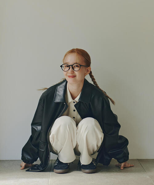 N.（N. Natural Beauty Basic）（エヌエヌナチュラルビューティーベーシック）の「フェイクレザーステンカラーブルゾン（ブルゾン・レディース・ブラック/ブラウン・MEDIUM）」の22枚目の写真