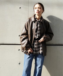 N.（N. Natural Beauty Basic） | フェイクレザーステンカラーブルゾン(ブルゾン)