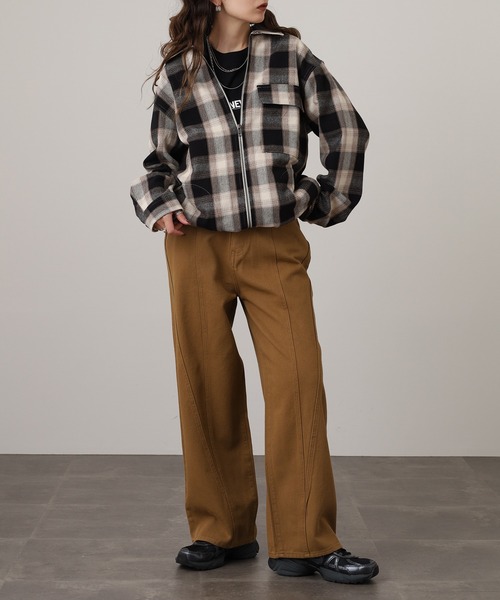 BIG MIKE(ビッグマイク)の「BIG MIKE Heavy Flannel Zip Shirt Jacket ヘビーフランネル ジップアップ スクエアシャツジャケット(ブルゾン・メンズ・オフホワイト・L/XL/2XL/M)」の17枚目の写真