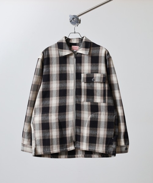 BIG MIKE(ビッグマイク)の「BIG MIKE Heavy Flannel Zip Shirt Jacket ヘビーフランネル ジップアップ スクエアシャツジャケット(ブルゾン・メンズ・オフホワイト・L/XL/2XL/M)」の19枚目の写真