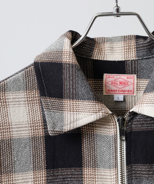 BIG MIKE(ビッグマイク)の「BIG MIKE Heavy Flannel Zip Shirt Jacket ヘビーフランネル ジップアップ スクエアシャツジャケット(ブルゾン・メンズ・オフホワイト・L/XL/2XL/M)」の20枚目の写真
