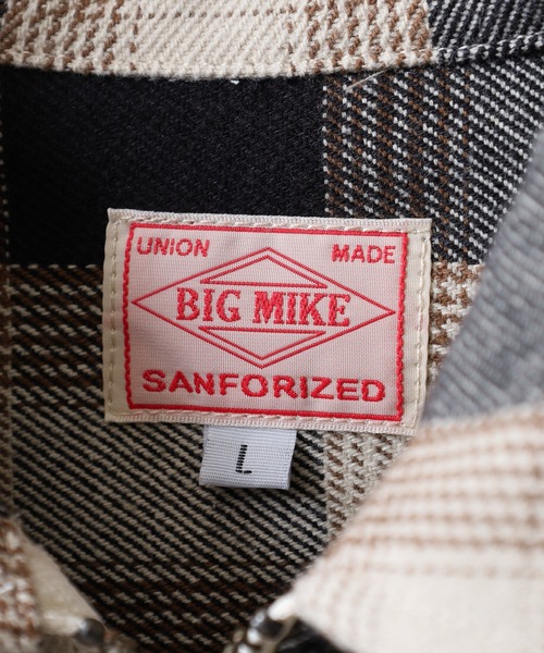 BIG MIKE(ビッグマイク)の「BIG MIKE Heavy Flannel Zip Shirt Jacket ヘビーフランネル ジップアップ スクエアシャツジャケット(ブルゾン・メンズ・オフホワイト・L/XL/2XL/M)」の21枚目の写真
