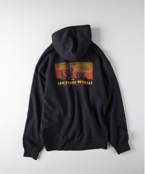 Levi's（リーバイス）の「【Levi's】プリントスウェットパーカー (フーディ/バックプリント/ヴィンテージ/フロントロゴ/丈夫/デイリー)（パーカー・メンズ・ブラック・S/M/L）」の3枚目の写真