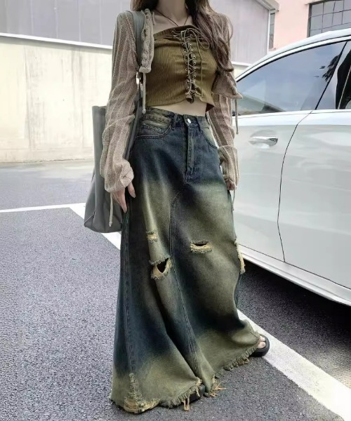 Ritzy（リッツィー）の「ハイウエスト  デニムマキシスカート（スカート・レディース・ブルー・M/L）」の22枚目の写真
