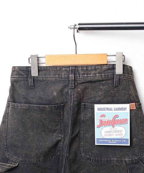 UNIVERSAL OVERALL(ユニバーサルオーバーオール)の「『UNIVERSAL OVERALL』DOBLUE KNEE PAINTER(デニムパンツ・メンズ・ブラック/グレー・LARGE/MEDIUM/X-LARGE)」の12枚目の写真