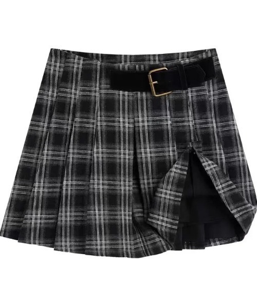 Mejoul（メジュール）の「【2025秋冬新作】【インパン付き】サイドベルトチェックプリーツミニスカート（スカート・レディース・ブラック/ブラウン・M/L）」の12枚目の写真