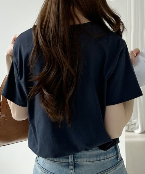 U.S. POLO ASSN.（ユーエスポロアッスン）の「【U.S. POLO ASSN.】ポケット付き Ｔシャツ（Tシャツ/カットソー・レディース・チャコール/ブラック×ホワイト/ホワイト×ブラック/オフホワイト/ネイビー・L/M）」の22枚目の写真