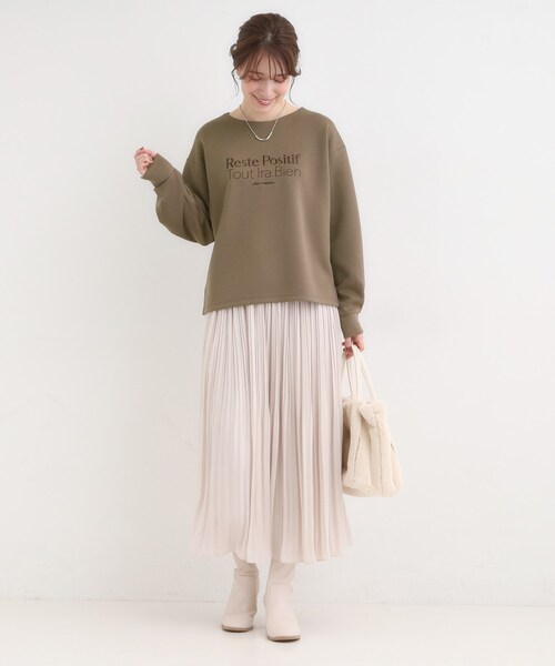 DRESKIP（ドレスキップ）の「【S-LL】大人のデイリースタイルに お袖タック フェイクパール付きトップス（Tシャツ/カットソー・レディース・アイボリー/レッド系1/ダークブラウン/チャコールグレー・02/01/04/03）」の20枚目の写真